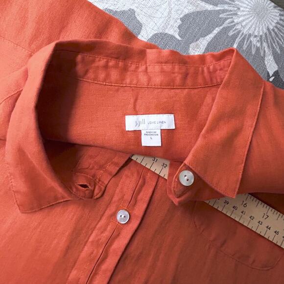 J. Jill Love Linen Large 100% Linen L/S Button Up Beachy Minimalist Vibe - Picture 2 of 5